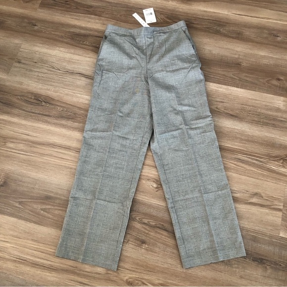 Alfred Dunner Grey Glen Print Pants Women size 10P NWT - Picture 1 of 8